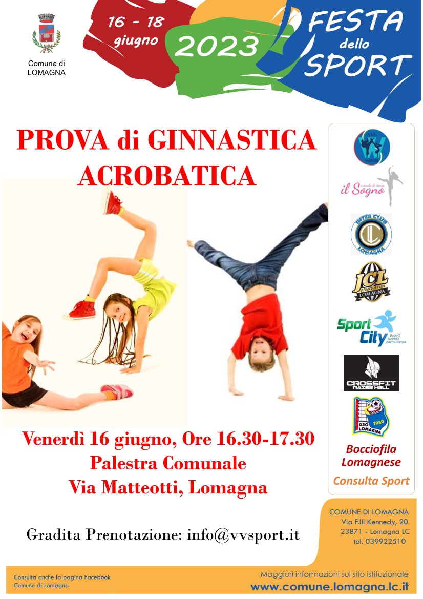 Festa dello sport: prova di ginnastica acrobatica